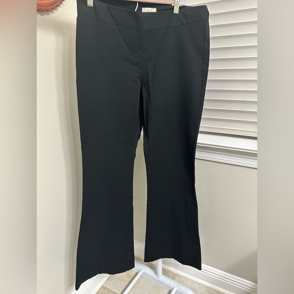 Elegant Black Flare Pants, Size 12 Tall, Made In Usa